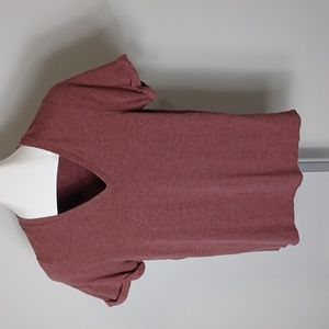 Kit And Ace Cuffed Brushed Cashmere Blend V-Neck Tee - Small